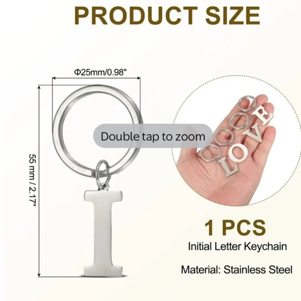 Silver Initial Keychains - Picture 3 of 3